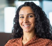 Closeup businesswoman portrait &mdash; enrolled face